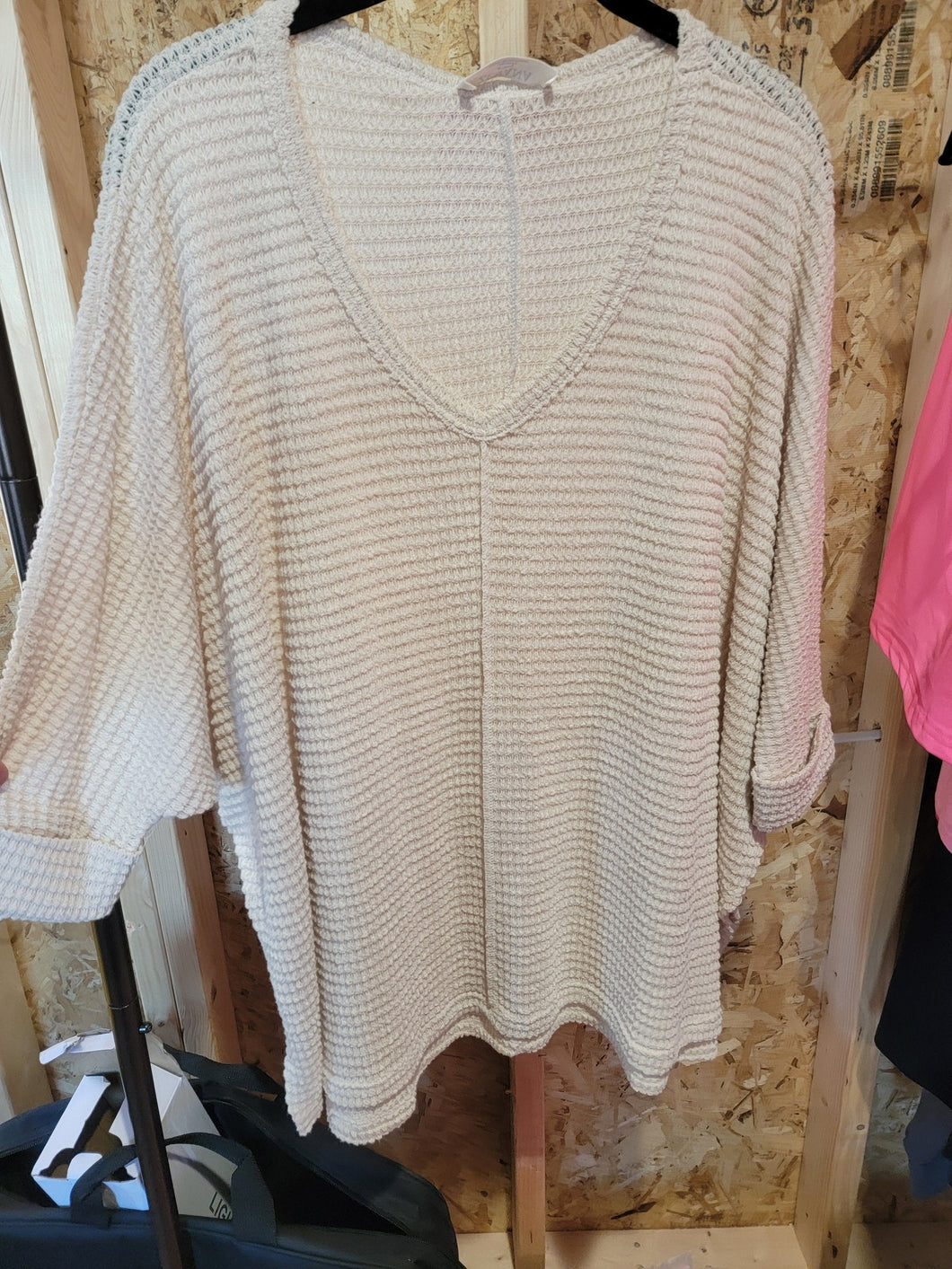 Oatmeal Waffle V Neck