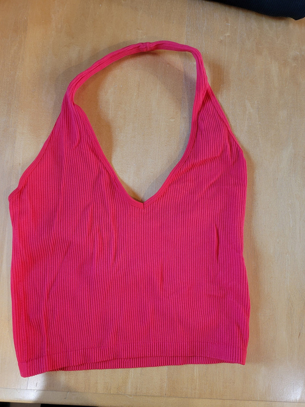 Red Crop Halter Top