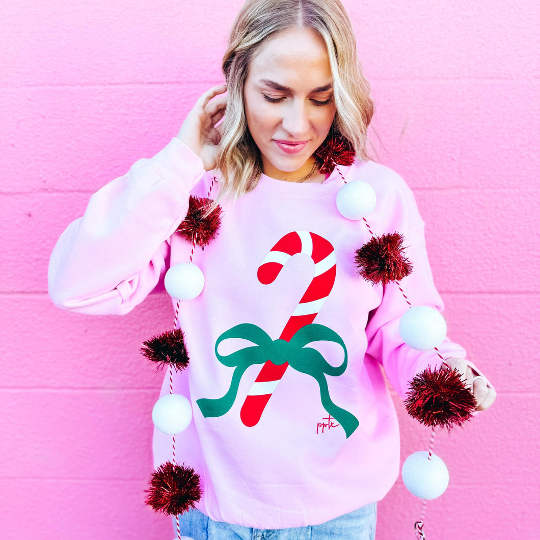 Pink Candy Cane Sweatshirt