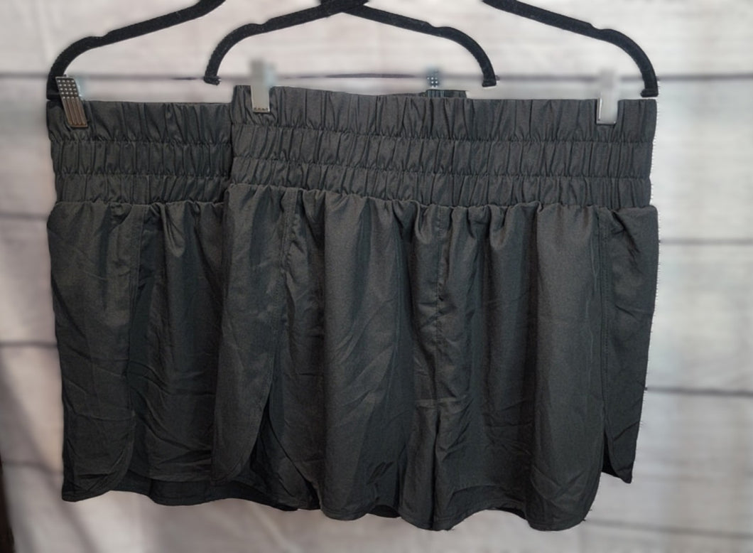 High Waisted Lined Shorts - Black