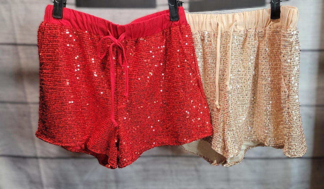 Champagne Sequin Shorts