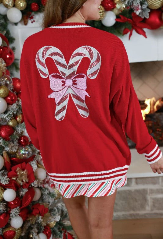 Candy Cane Relaxed Cardigan