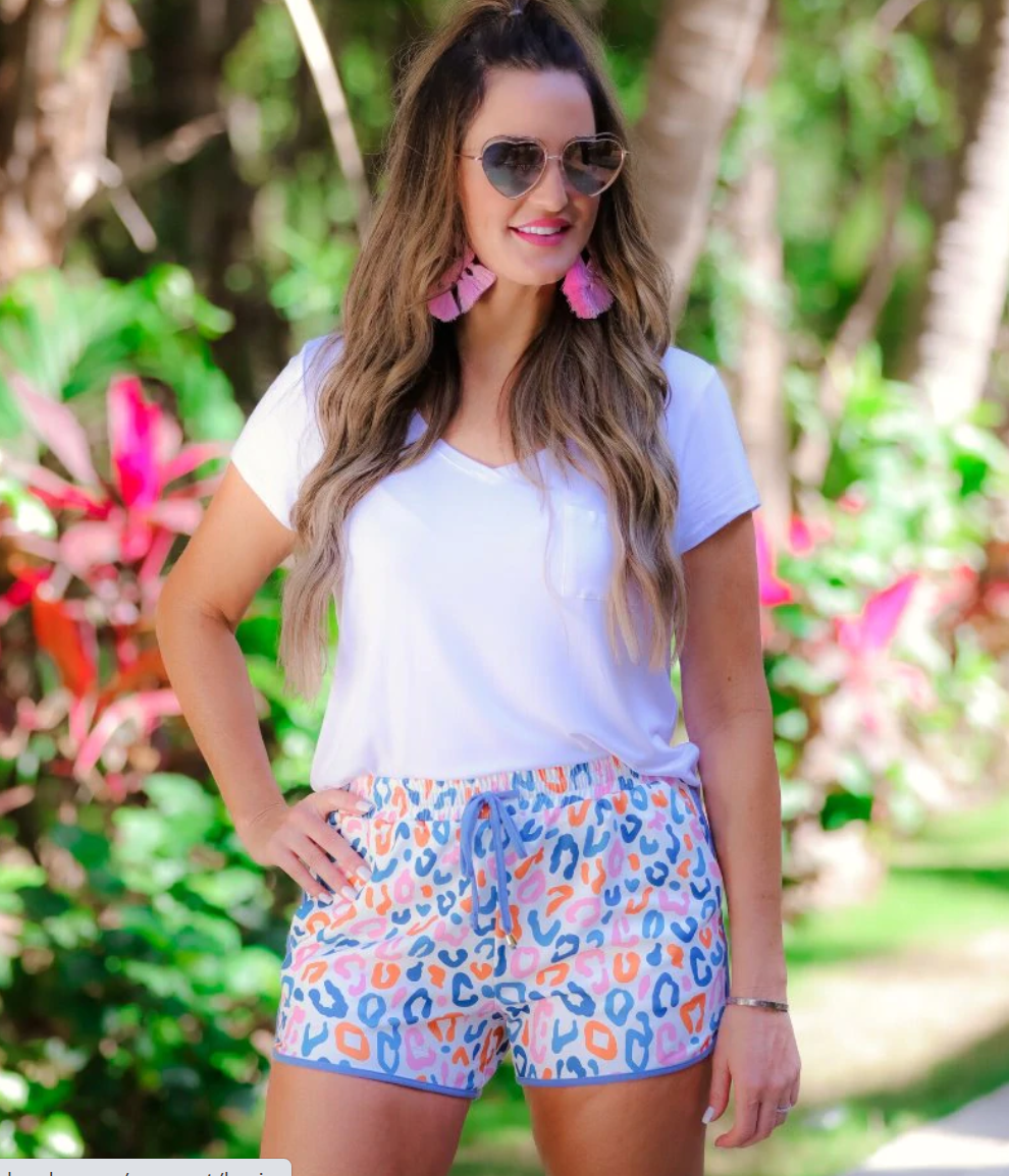 Feeling Like Fun Leopard Everyday Drawsting Shorts